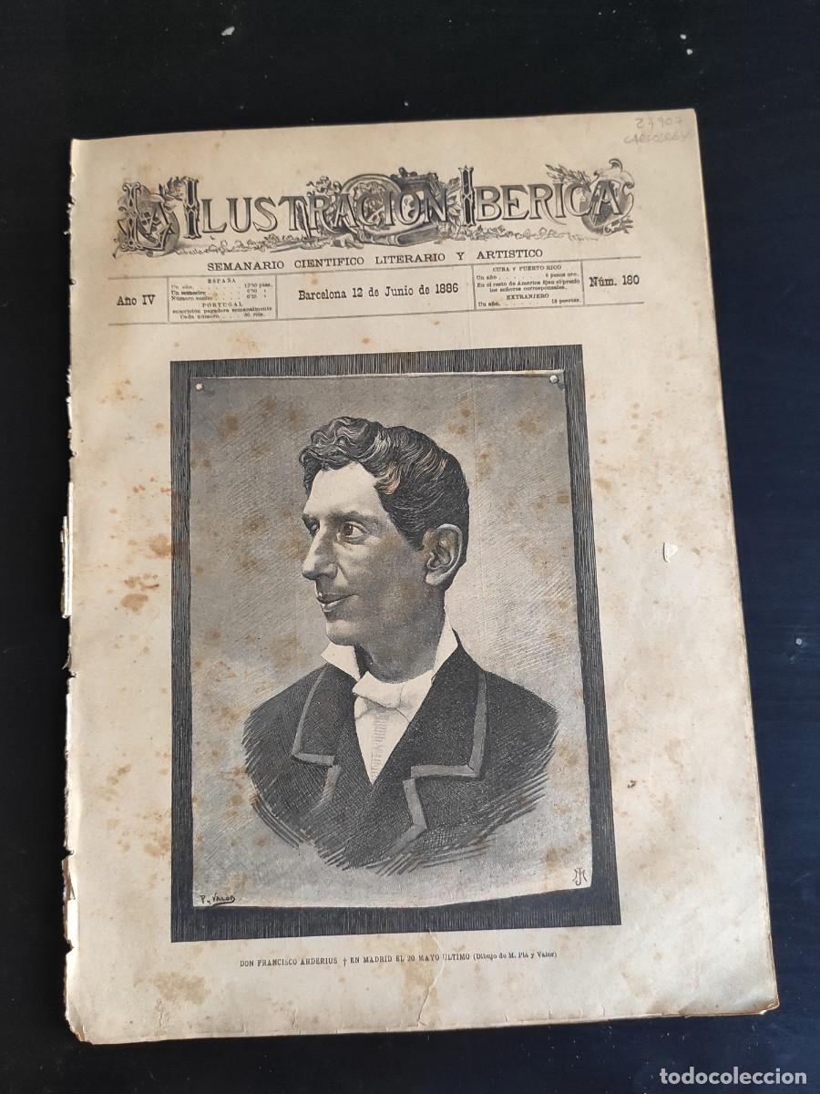Coleccionismo de Revistas y Peri&oacute;dicos: LA ILUSTRACI&Oacute;N IB&Eacute;RICA. N&ordm; 180. A&Ntilde;O 1886. DON FRANCISCO ARDERIUS. LA CER&Aacute;MICA EN LAS ISLAS FI.. LEER