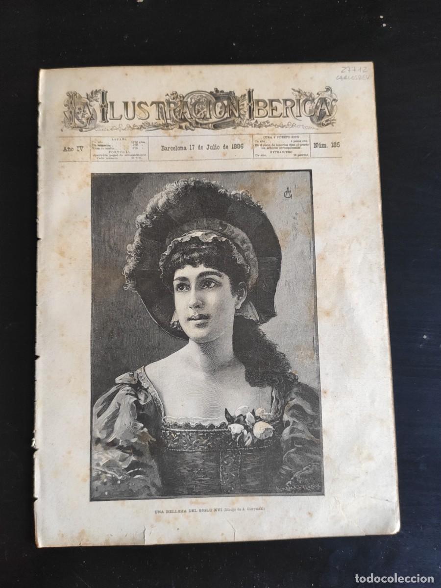 Coleccionismo de Revistas y Peri&oacute;dicos: LA ILUSTRACI&Oacute;N IB&Eacute;RICA. N&ordm; 185. A&Ntilde;O 1886. COPA DE CRISTAL VENECIANO. ACTRICES Y ACTORES DE LA.. LEER
