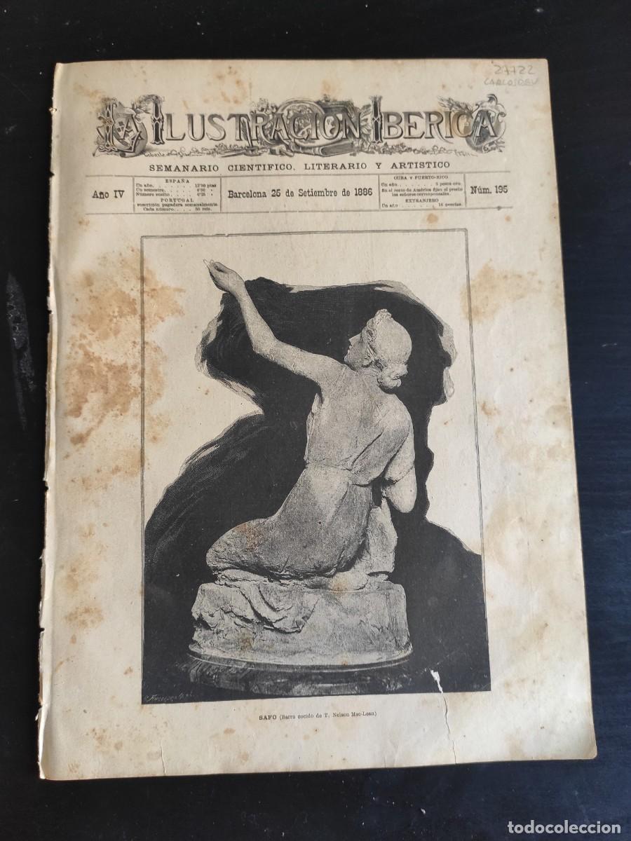 Coleccionismo de Revistas y Peri&oacute;dicos: LA ILUSTRACI&Oacute;N IB&Eacute;RICA. N&ordm; 195. A&Ntilde;O 1886. DON MELIT&Oacute;N MART&Iacute;N. TROZO DE FRISO DEL RESTAURANT H.. LEER