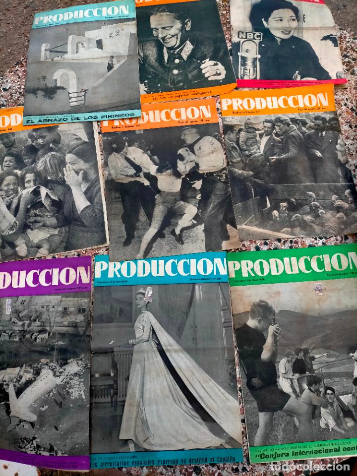 Coleccionismo de revistas y peri&oacute;dicos: Lote revistas antiguas revista PRODUCCION a&ntilde;os 40-50 noticias moda cotilleo cine