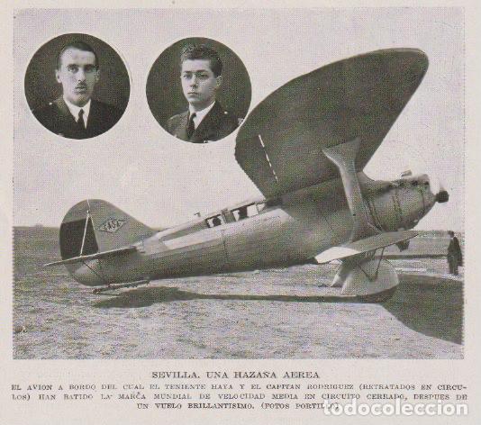 Colecionismo de Revistas e Jornais: * SEVILLA * AVIACI&Oacute;N * Marca de velocidad del teniente Haya y capit&aacute;n Rodr&iacute;guez -1930