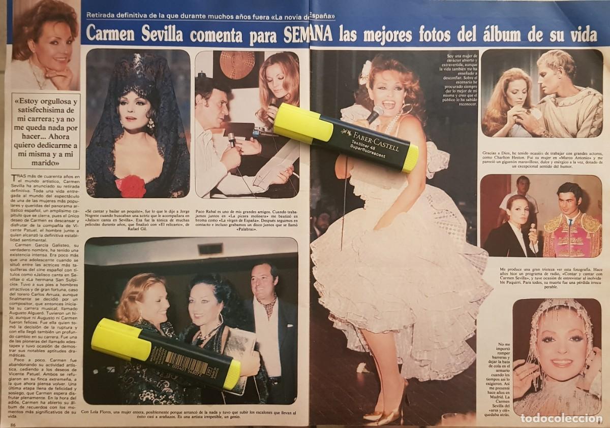 Coleccionismo de Revistas y Peri&oacute;dicos: Reportaje Carmen Sevilla 27.07.88