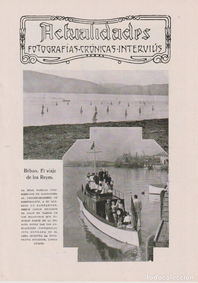 Coleccionismo de revistas y peri&oacute;dicos: * BILBAO * Los reyes en las regatas Santander- Portugalete - 1930