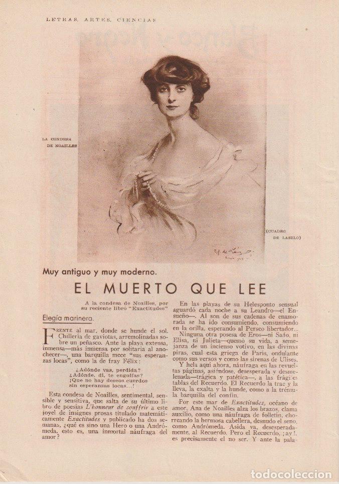 Coleccionismo de revistas y peri&oacute;dicos: * ANA DE NOAILLES * SAN VICENTE DE LA BARQUERA * El muerto que lee - 1930