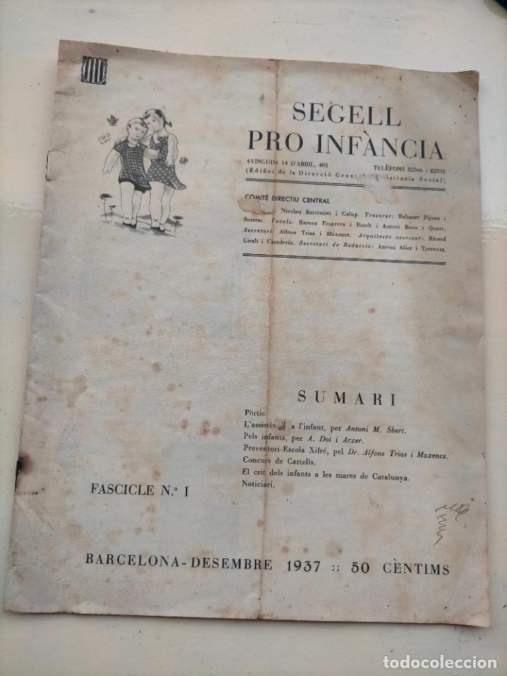 Coleccionismo de revistas y peri&oacute;dicos: Segell pro inf&agrave;ncia fascicle n&ordm;1 Barcelona desembre 1937