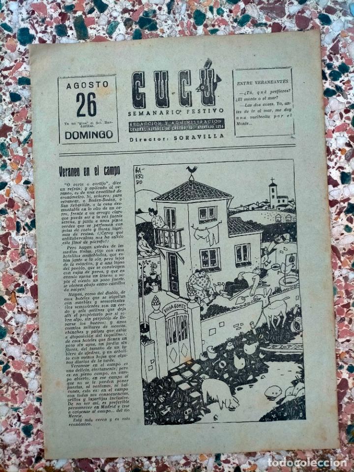 Colecionismo de Revistas e Jornais: cuc&uacute; semanario festivo agosto 26 domingo Soravilla Veraneo en el campo