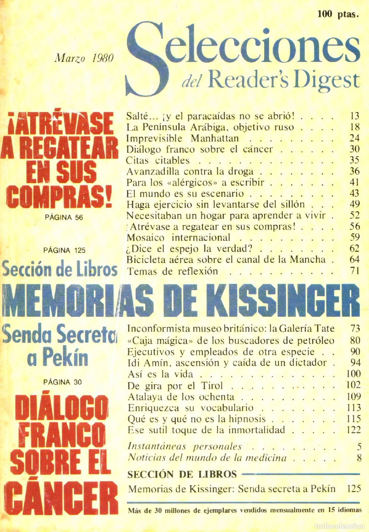 Colecionismo de Revistas e Jornais: Selecciones del Reader's Digest (Marzo 1980, 472) - Varios autores