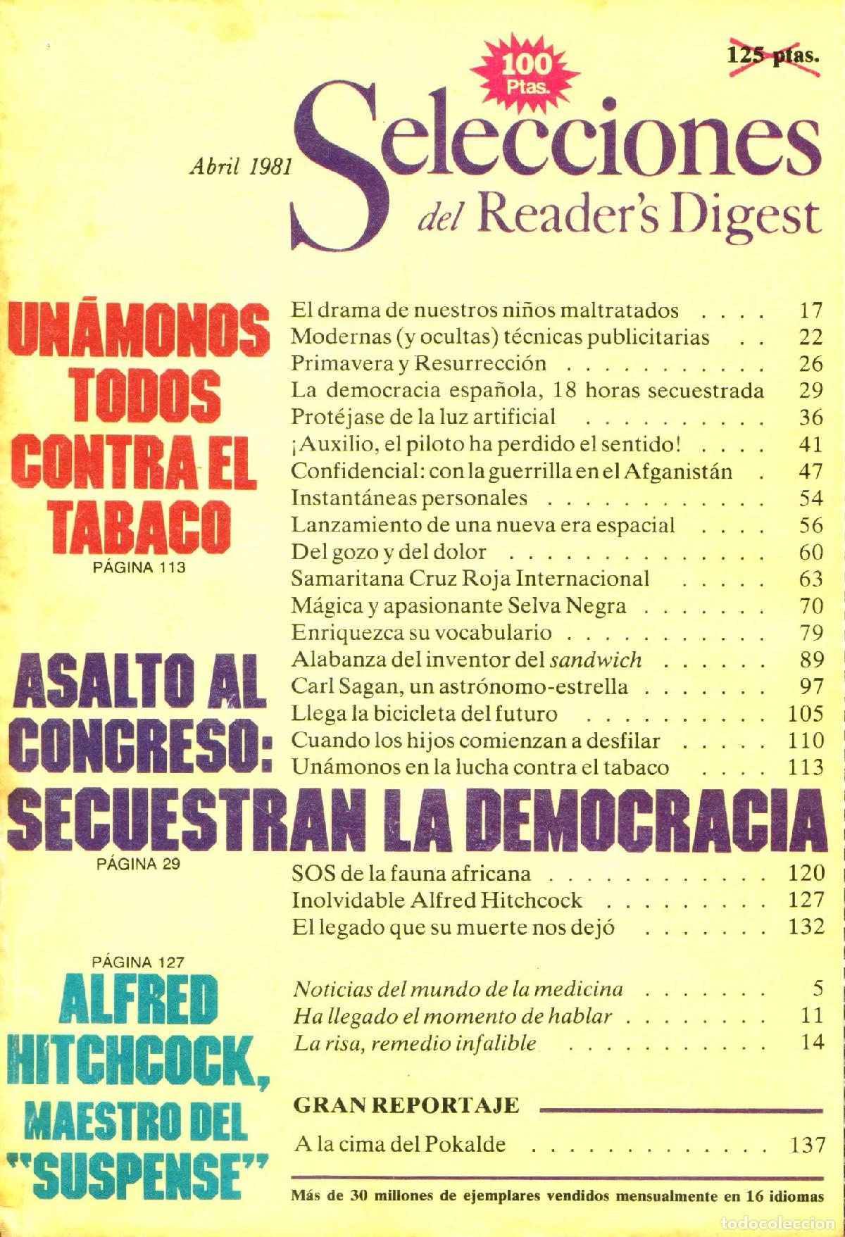 Collezionismo di Riviste e Giornali: Selecciones del Reader's Digest (Abril 1981, 485) - Varios autores