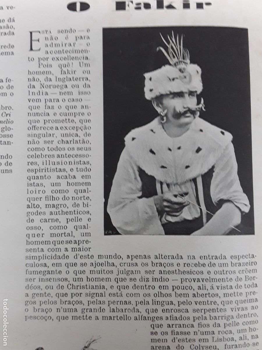 Collezionismo di Riviste e Giornali: FAKIR TORNEO LAWN TENNIS CASCAES REVISTA A&Ntilde;O 1901