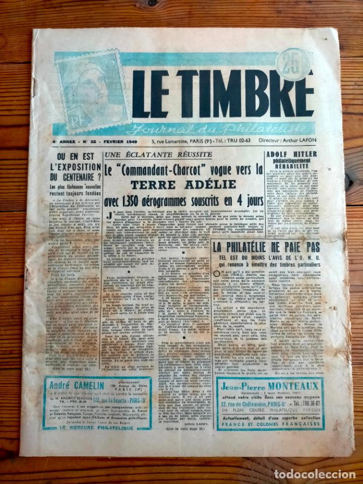 Coleccionismo de revistas y peri&oacute;dicos: Revista antigua Le timbre francesa Francia Journal du philat&eacute;liste a&ntilde;os 40