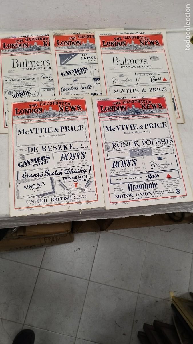 Coleccionismo de revistas y peri&oacute;dicos: Lote de 5 Antiguas Revistas,The Illustrated London News.Numeros en fotos.II Guerra Mundial