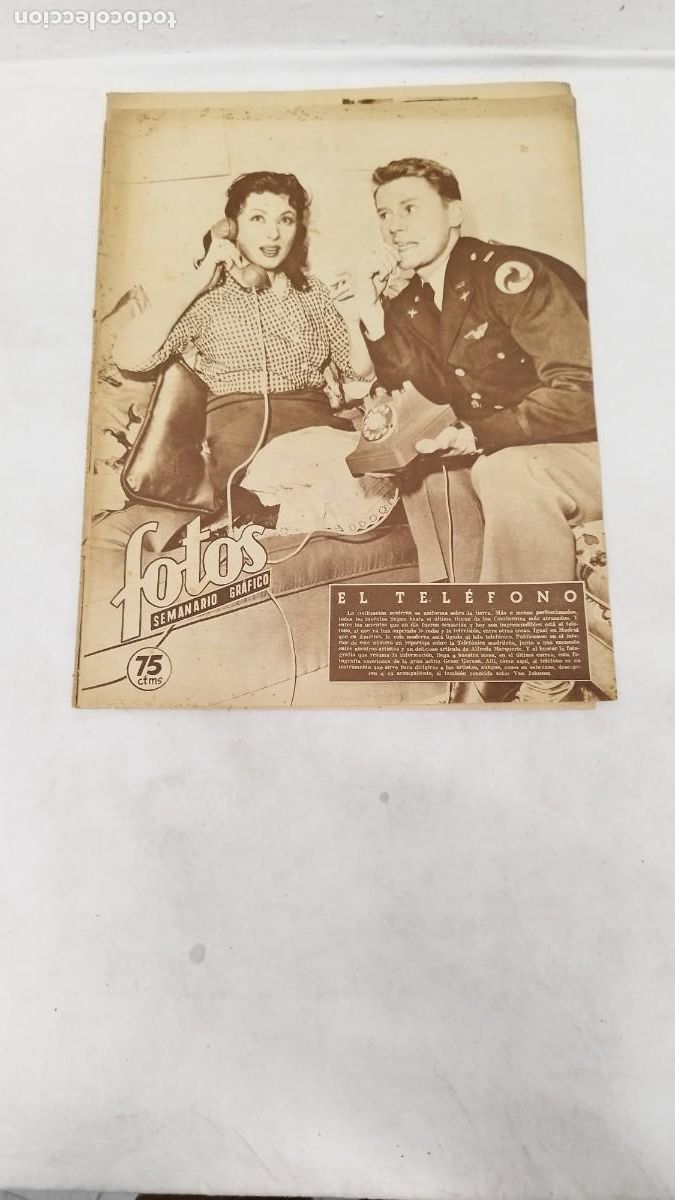 Coleccionismo de revistas y peri&oacute;dicos: Antigua Revista Fotos,Semanario Gr&aacute;fico y Actualidad.El Tel&eacute;fono