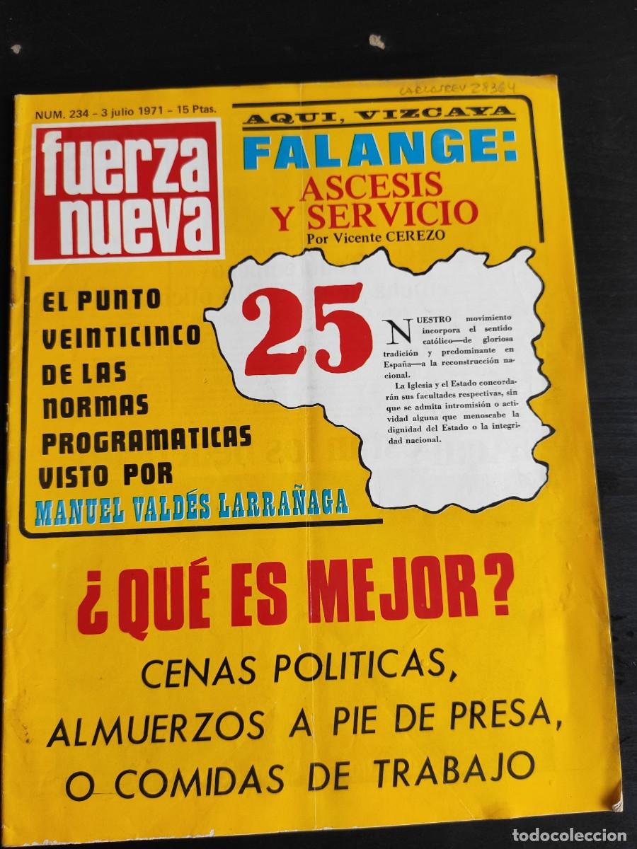 Collezionismo di Riviste e Giornali: FUERZA NUEVA. N&ordm; 234. A&Ntilde;O 1971. ENERGUMENISMO PROGRESISTA. LOS PRESOS POL&Iacute;TICOS EN LA CUBA RO.. LEER