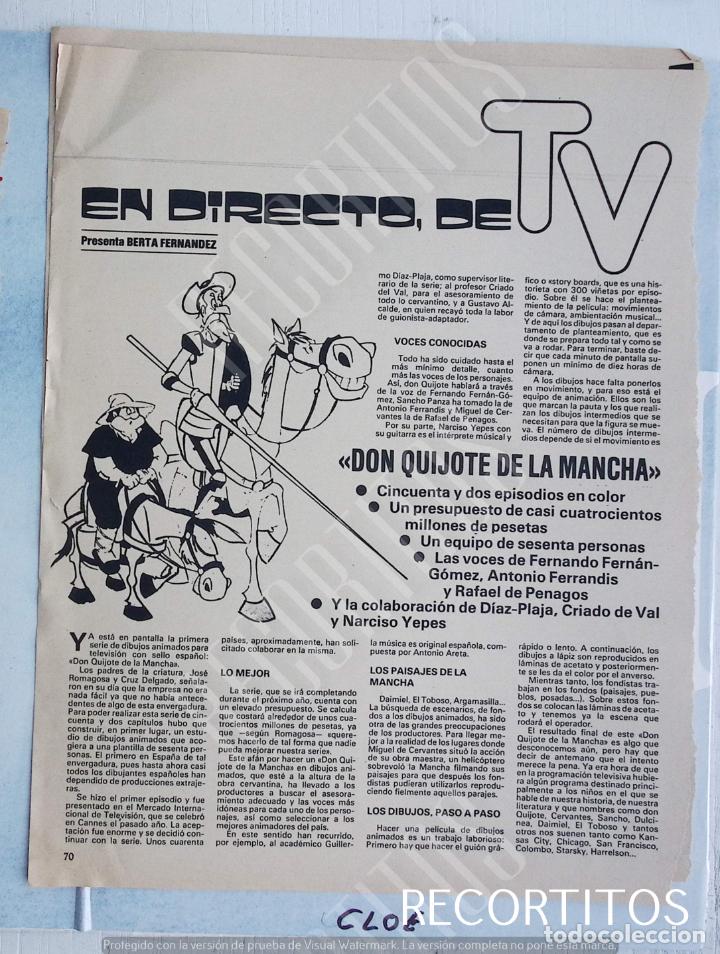 Coleccionismo de revistas y peri&oacute;dicos: DON QUIJOTE DE LA MANCHA DIBUJOS ANIMADOS