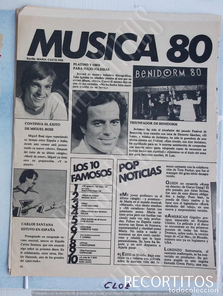 Coleccionismo de Revistas y Peri&oacute;dicos: CARLOS SANTANA MIGUEL BOSE FESTIVAL DE BENIDORM JERONIMO JULIO IGLESIAS