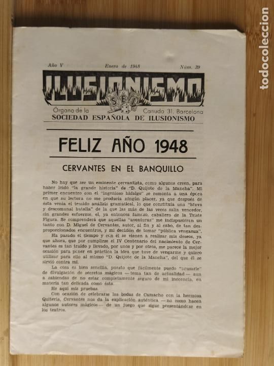 Coleccionismo de Revistas y Peri&oacute;dicos: MAGIA-SOCIEDAD ESPA&Ntilde;OLA ILUSIONISMO-N&ordm; 39-FELIZ A&Ntilde;O 1948-A&Ntilde;O 1948-(K-11.400)