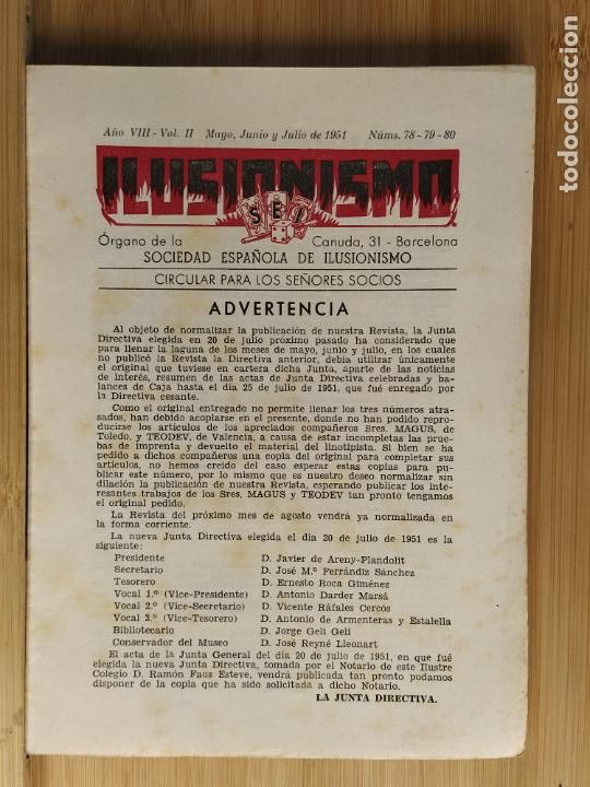 Coleccionismo de Revistas y Peri&oacute;dicos: MAGIA-SOCIEDAD ESPA&Ntilde;OLA ILUSIONISMO-N&ordm; 78 79 80-A&Ntilde;O 1951-(K-11.400)