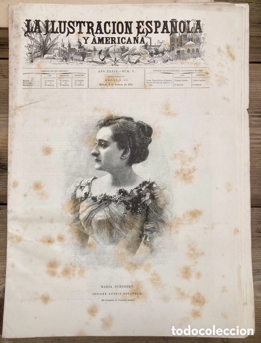 Coleccionismo de revistas y peri&oacute;dicos: 1895. Maria Guerrero.Teatro Espa&ntilde;ol. Embajad marroqu&iacute;. Rodriguez Lagunilla, Palencia. Feliu y Codina