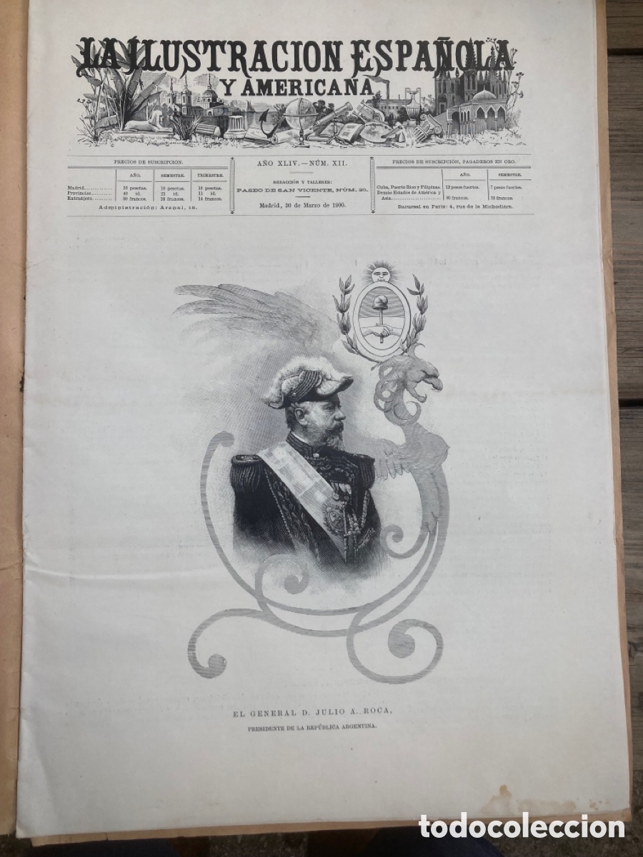 Coleccionismo de revistas y peri&oacute;dicos: Ilustraci&oacute;n Espa&ntilde;ola y Americana. 1900. Los marinos argentinos en Espa&ntilde;a. Argentina