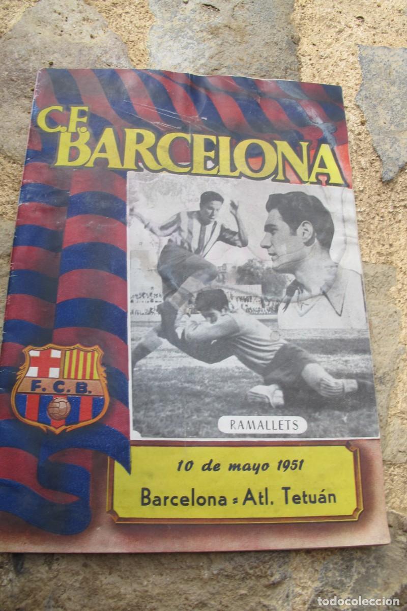 Colecionismo de Revistas e Jornais: C.F. BARCELONA. 10 DE MAYO 1951 BARCELONA - ATL. TETUAN