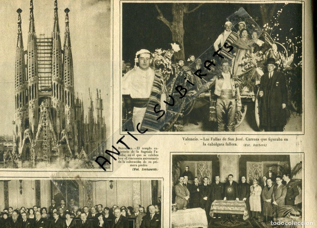 Colecionismo de Revistas e Jornais: VANGUARDIA A&Ntilde;O 1932 BARRACA LAS FALLAS DE VALENCIA 50 ANIVERSARIO DE LA SAGRADA FAMILIA PEMAN GAUDI