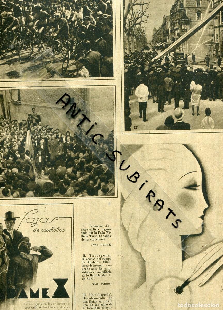 Coleccionismo de Revistas y Peri&oacute;dicos: VANGUARDIA 1932 ESCULTOR TRAVE BOMBEROS DE TARRAGONA PE&Ntilde;A WILLIAM TARIN FELIX MARTINEZ LACUESTA HARO