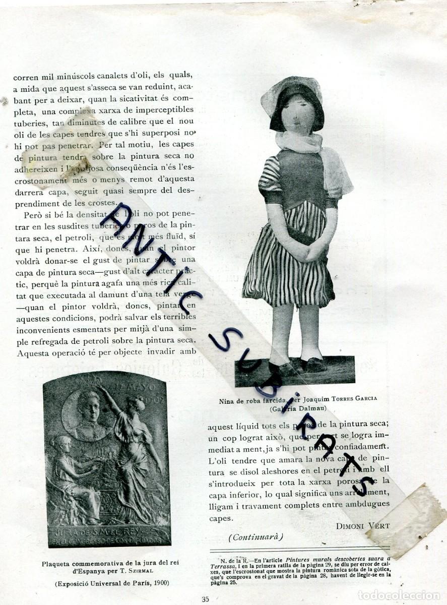 Coleccionismo de Revistas y Peri&oacute;dicos: REVISTA A&Ntilde;O 1919 ARTICULO CON FOTO DE MU&Ntilde;ECA DE TRAPO REALIZADA POR JOAQUIM TORRES GARCIA MU&Ntilde;ECOS