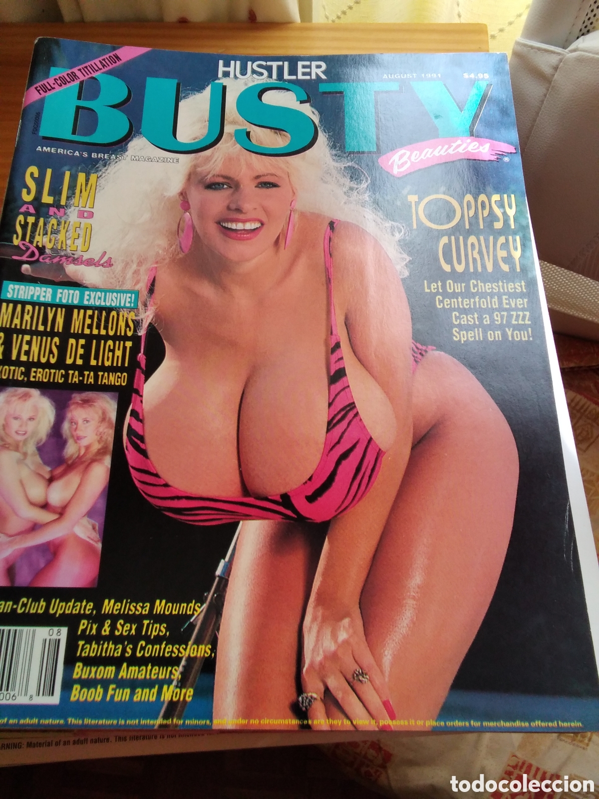 Coleccionismo de Revistas y Peri&oacute;dicos: Busty hustler revista erotica americana grandes pechos 1991 agosto topssey Tracy candy
