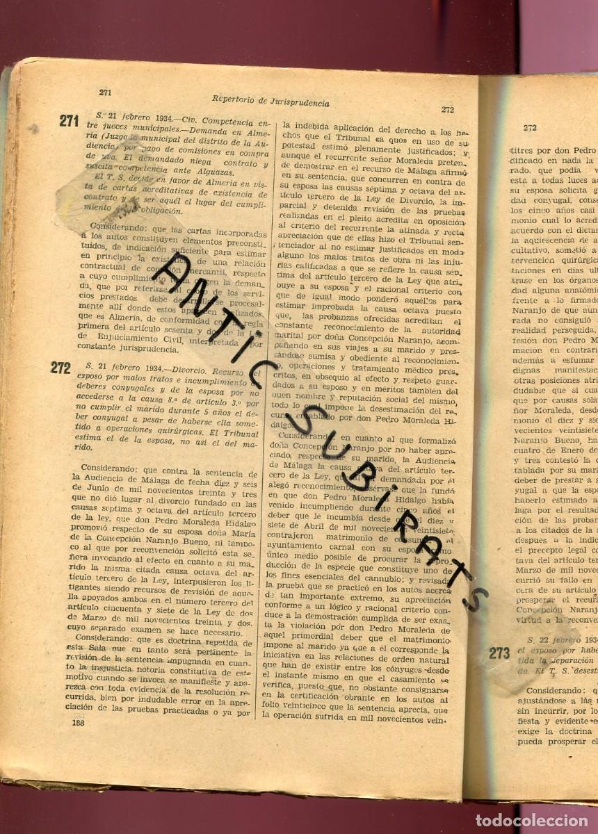 Coleccionismo de Revistas y Peri&oacute;dicos: REVISTA A&Ntilde;O 1934 JURISPRUDENCIA REPUBLICA DIVORCIO EN MALAGA ANDUJAR CIUDAD RODRIGUO