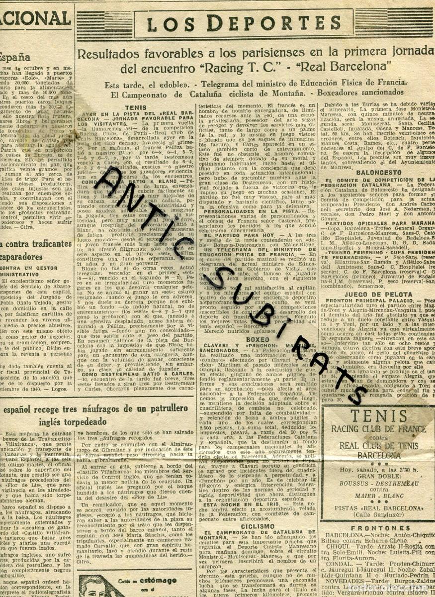 Coleccionismo de Revistas y Peri&oacute;dicos: RECORTE DE PRENSA A&Ntilde;O 1941 BOXEO CLAVAR PANCHON MARTINEZ
