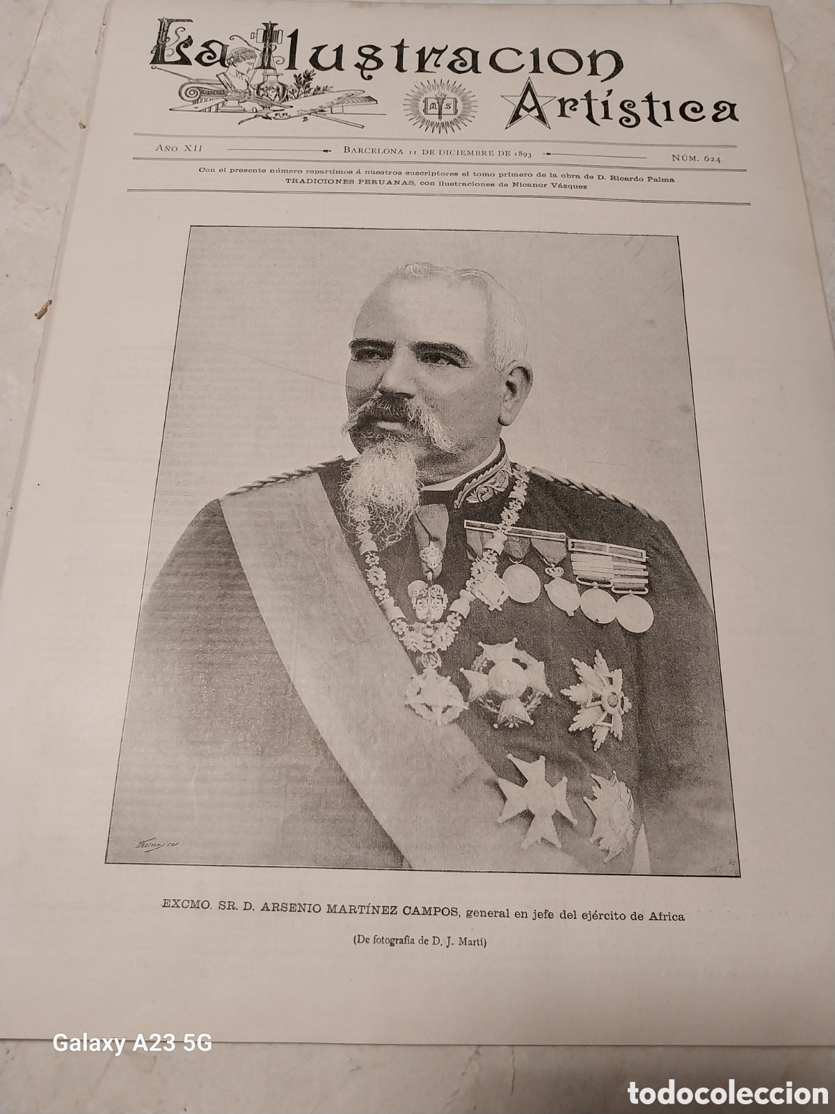 Collectionnisme de Revues et Journaux: REVISTA 1893 MART&Iacute;NEZ CAMPOS.GUERRA DE AFRICA.GIBRALTAR.REGIMIENTO DE TOLEDO GRANADA.RAUL CAPABLANCA