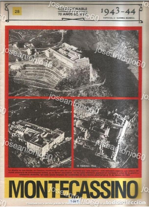 Collectionnisme de Revues et Journaux: Coleccionable 70 a&ntilde;os de ABC N&ordm; 28. Montecassino. 1943-44.