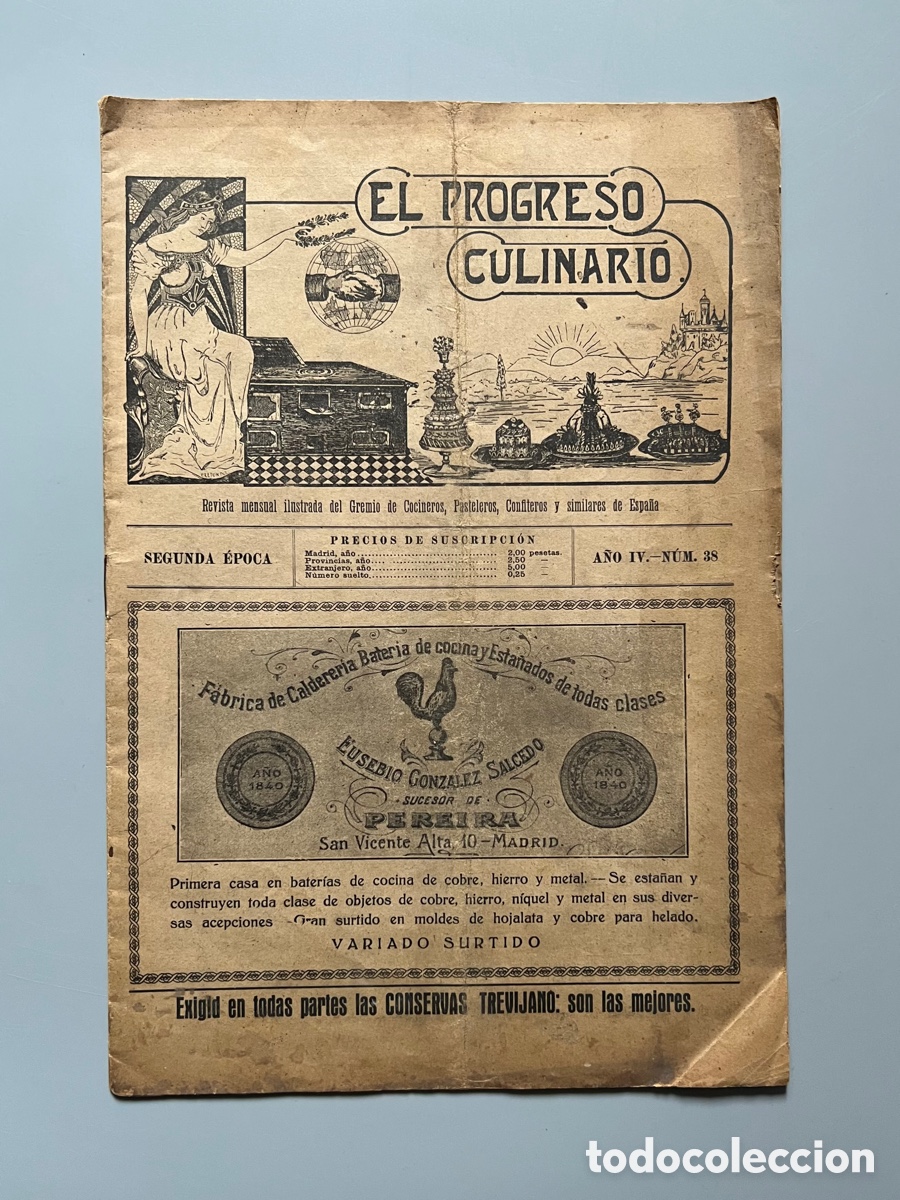 Collection Magazines and Newspapers: REVISTA EL PROGRESO CULINARIO. N&ordm;38 abril de 1916