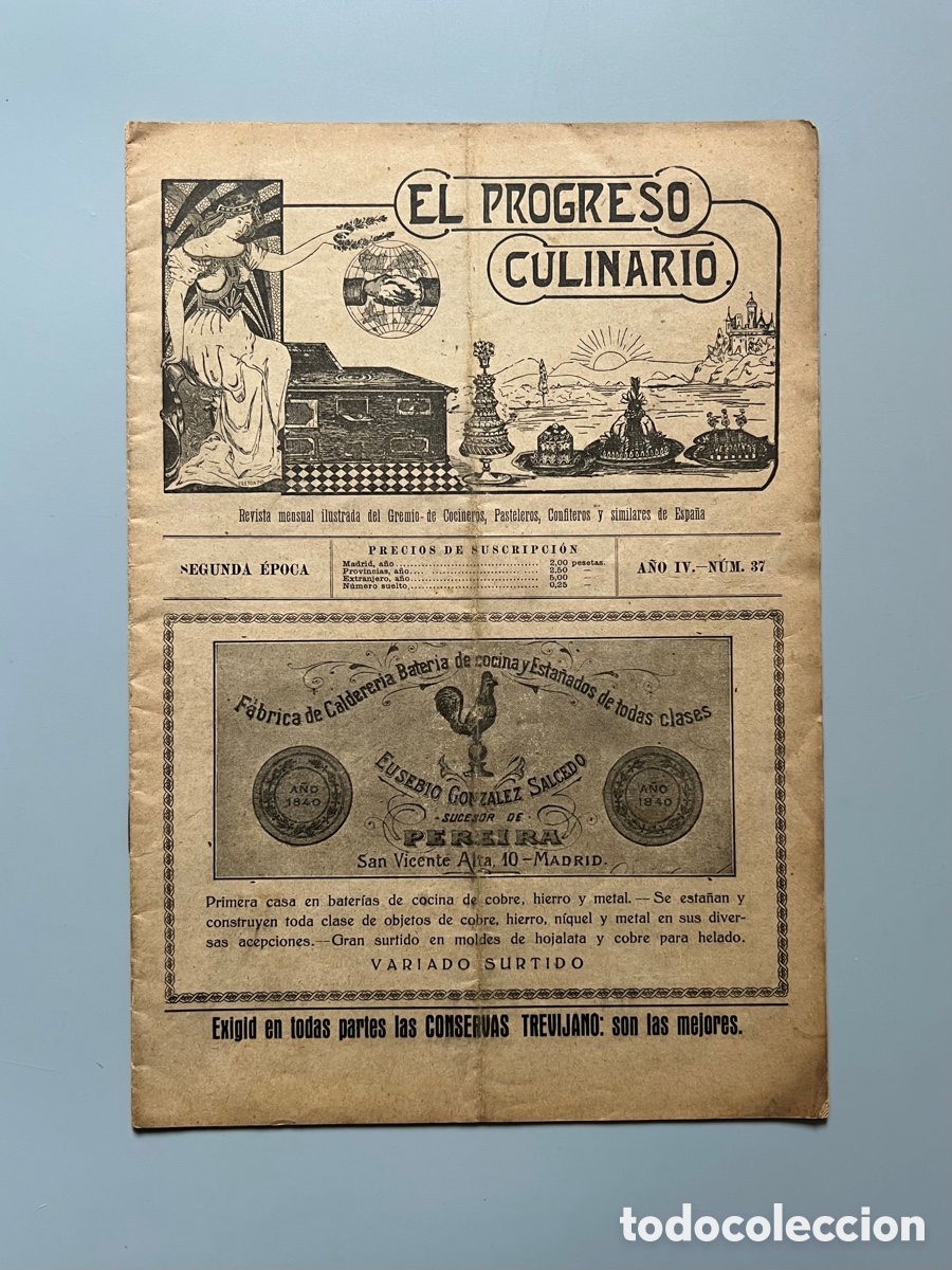Collection Magazines and Newspapers: REVISTA EL PROGRESO CULINARIO. N&ordm;37 marzo de 1916
