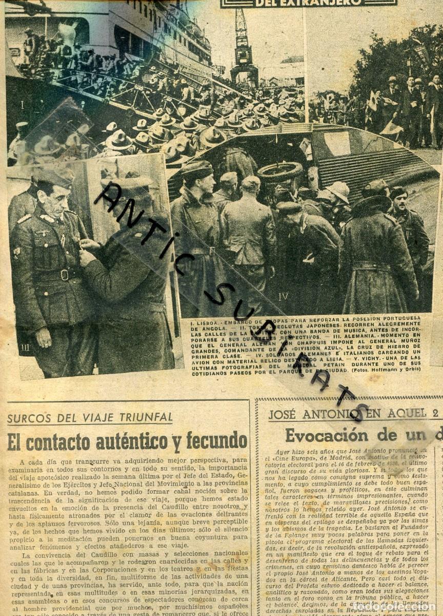 Coleccionismo de Revistas y Peri&oacute;dicos: VANGUARDIA A&Ntilde;O 1942 LA DIVISION AZUL MEDALLA LA CRUZ DE HIERRO PARA GENEAL MU&Ntilde;OZ GRANDES
