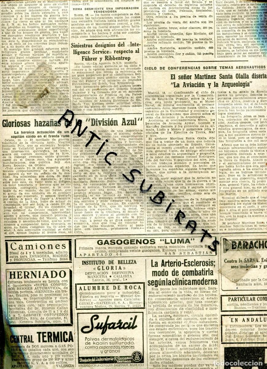 Coleccionismo de revistas y peri&oacute;dicos: VANGUARDIA A&Ntilde;O 1942 CAPITAN DE OVIEDO VIRGILIO BERNARDO POLO DE LA DIVISION AZUL EN RUSIA