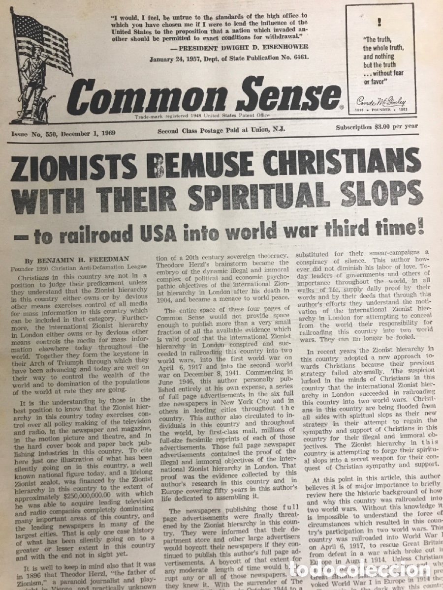 Coleccionismo de Revistas y Peri&oacute;dicos: PERIODICO &ldquo;COMMON SENSE&rdquo; ANTICOMUNISTA / COMMUNISM IS TREASON. N&ordm; 550. DEC 1969