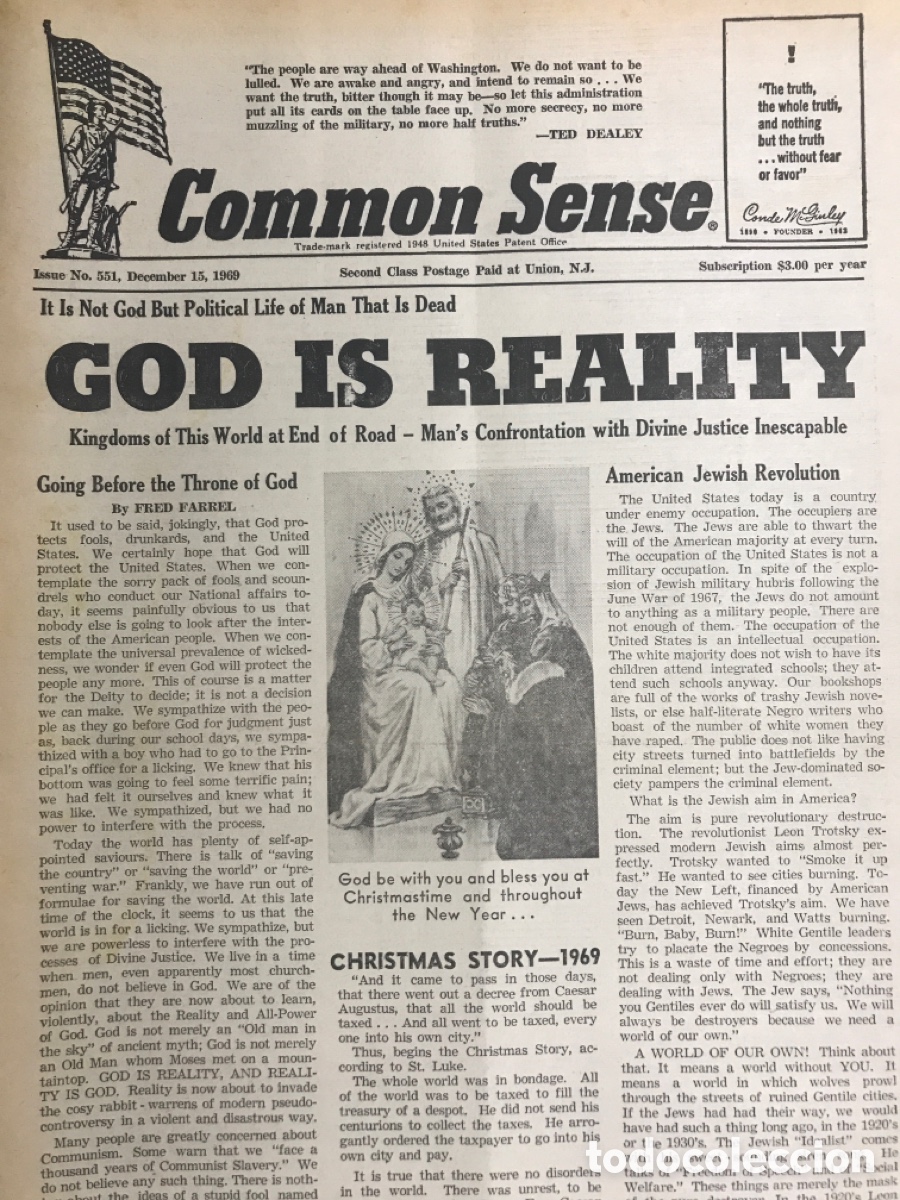 Coleccionismo de Revistas y Peri&oacute;dicos: PERIODICO &ldquo;COMMON SENSE&rdquo; ANTICOMUNISTA / COMMUNISM IS TREASON. N&ordm; 551. DE 1969