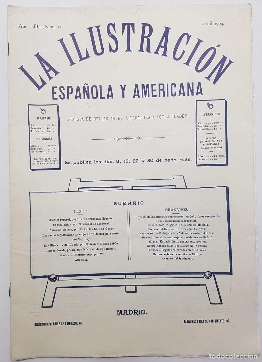 Collezionismo di Riviste e Giornali: LA ILUSTRACI&Oacute;N ESPA&Ntilde;OLA Y AMERICANA 1909. DAMAS DIPLOM&Aacute;TICAS EXTRANJERAS RESIDENTES EN MADRID. FEZ