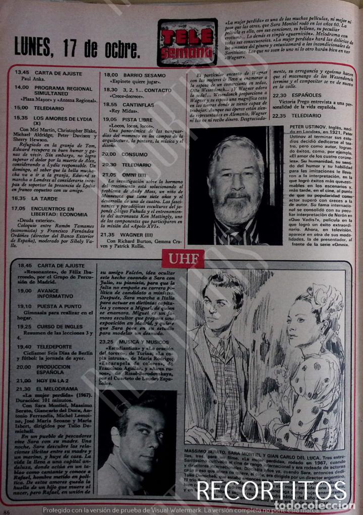 Coleccionismo de Revistas y Peri&oacute;dicos: PETER USTINOV SARA MONTIEL MASSIMO SERATO GIAN CARLO DEL LUCA