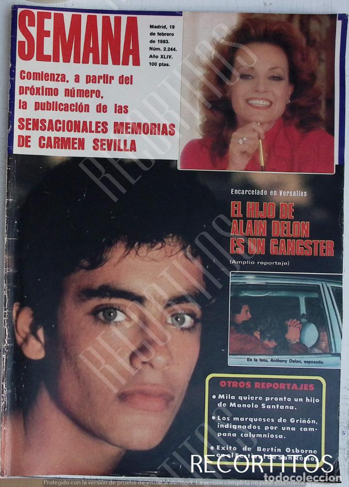 Coleccionismo de Revistas y Peri&oacute;dicos: RECORTE PORTADA ANTHONY DELON CARMEN SEVILLA
