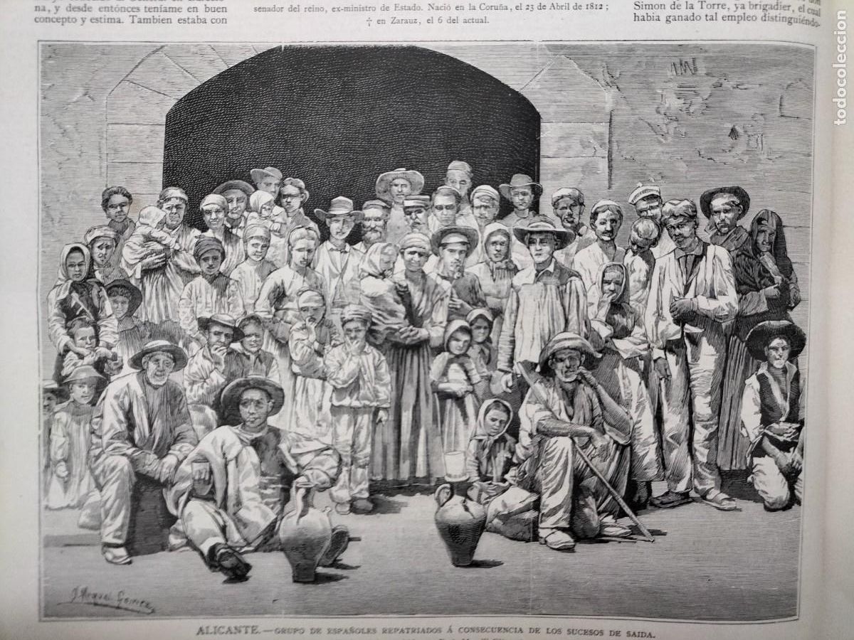 Sammeln von Zeitschriften und Zeitungen: ALICANTE ESPA&Ntilde;OLES REPATRIADO SAIDA FUGITIVOS ORAN CARTAGENA ALEJANDRO DE CASTRO SENADOR CORU&Ntilde;A 1881