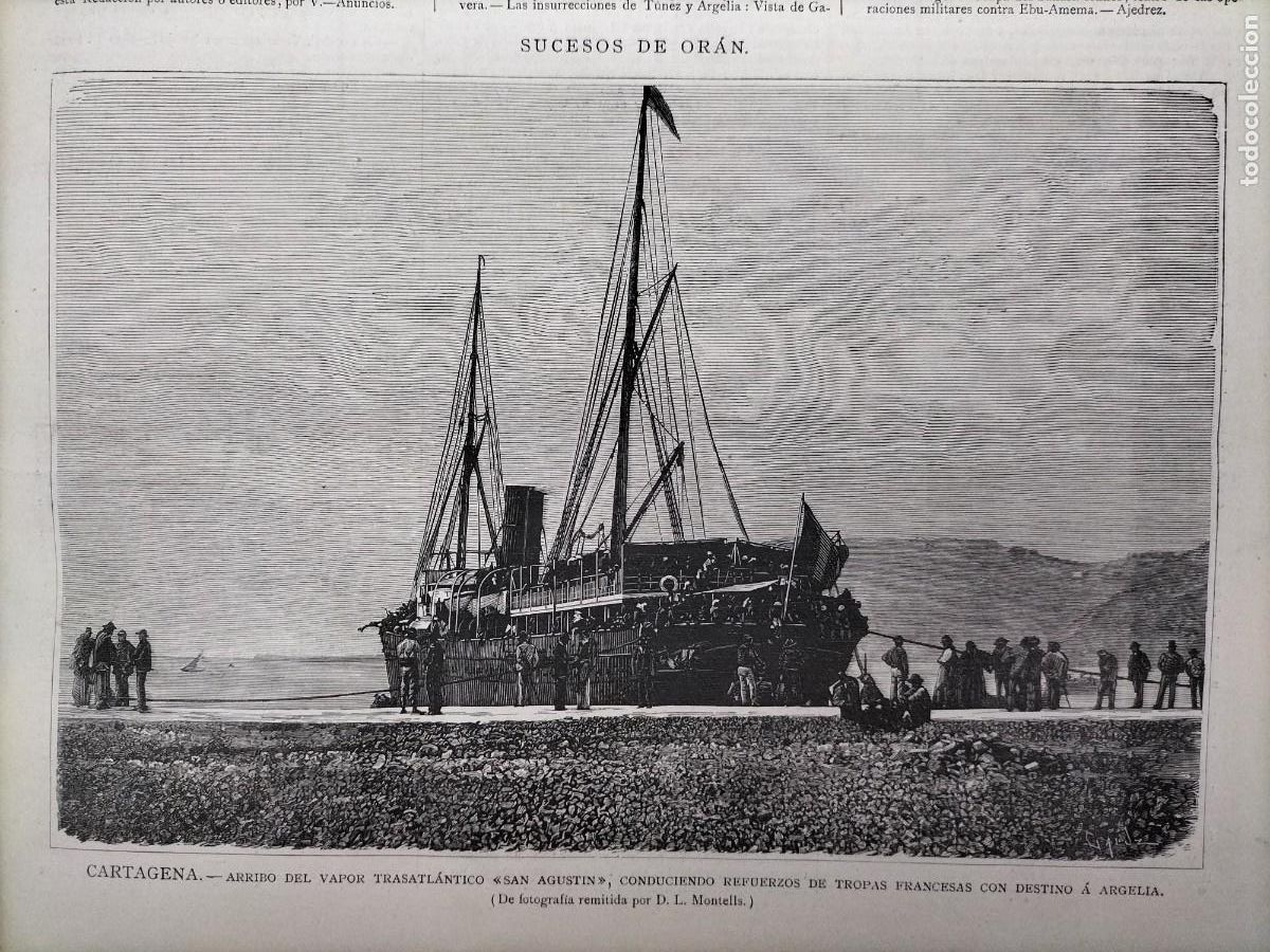 Sammeln von Zeitschriften und Zeitungen: SUCESOS ORAN CARTAGENA ALMERIA ESPA&Ntilde;OLES REPATRIADOS HUELGA IGUALADA OBRERAS TALLEDES TEJIDOS 1881