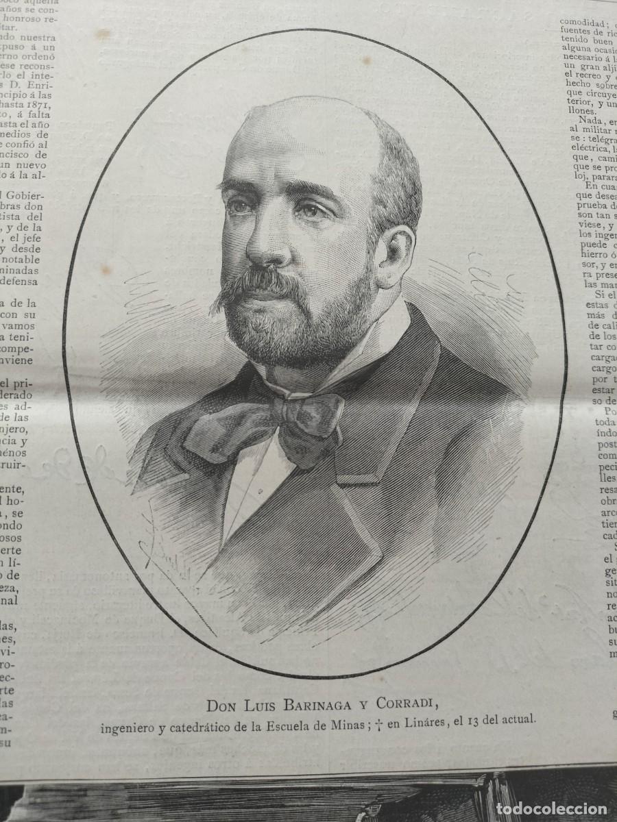 Coleccionismo de revistas y peri&oacute;dicos: LINARES GALERIA DE LA MINA DE PLOMO LA TRINIDAD MUERTE LUIS BARINAGA CORRADI REVISTA A&Ntilde;O 1881