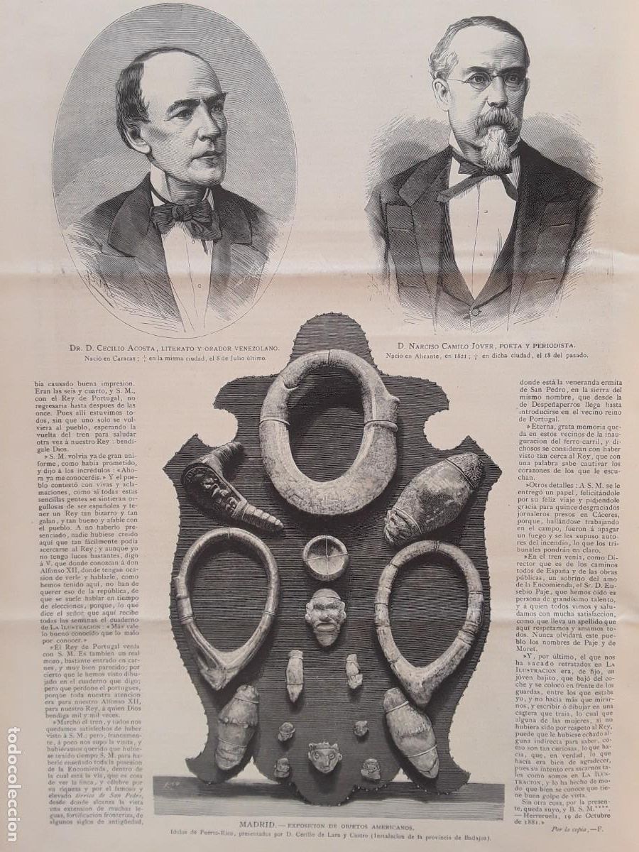 Coleccionismo de revistas y peri&oacute;dicos: LA PALEO - ARQUEOLOGIA CUBANA CUBA EXPOSICION DE OBJETOS AMERICANOS MADRID A&Ntilde;O 1881