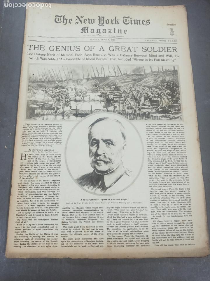 Collezionismo di Riviste e Giornali: THE NEW YORK TIMES MAGAZINE. SUNDAY, JUNE 9, 1929. GENERAL FOCH .... SEE ADDITIONAL PHOTOS