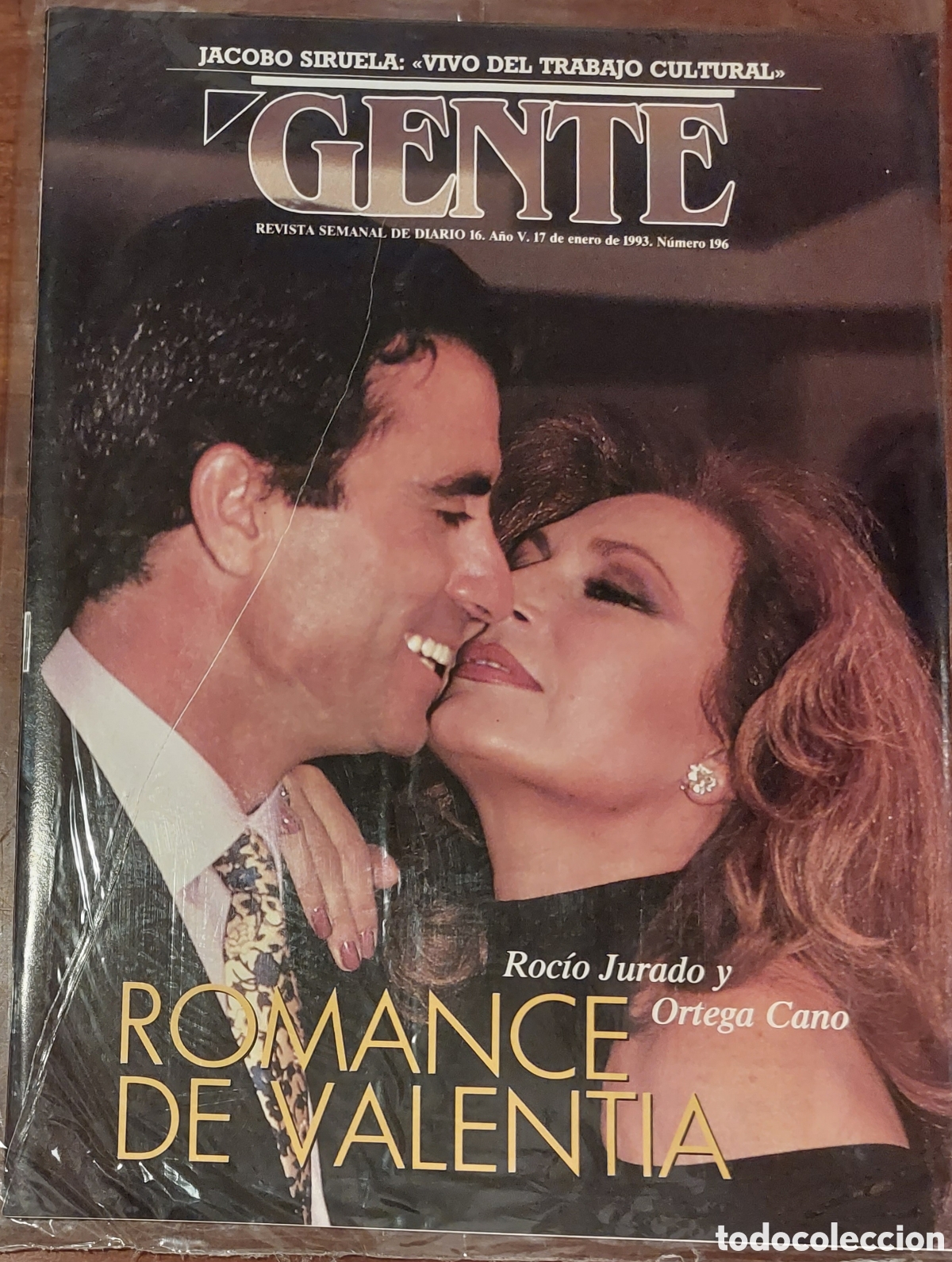 Coleccionismo de Revistas y Peri&oacute;dicos: Revista Gente de Diario 16. 17 de enero de 1993. N⁰196. Roc&iacute;o Jurado y Ortega Cano. Jacobo Siruela.