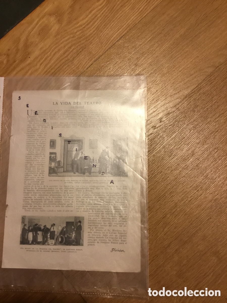 Collectionnisme de Revues et Journaux: - TEATRO - La vida del teatro por Floridor - Anton Caballero y La tragedia de tercero - 1921