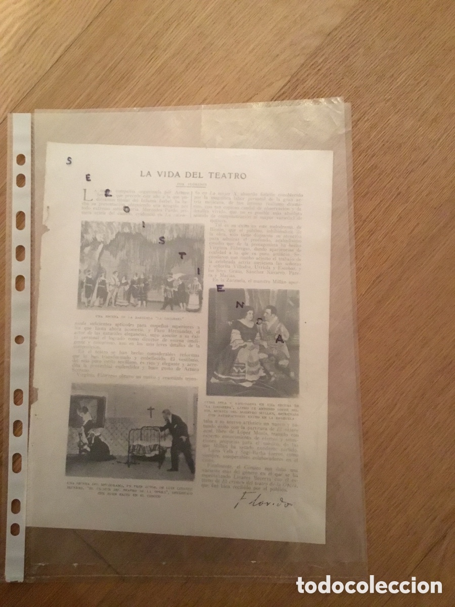 Collectionnisme de Revues et Journaux: - TEATRO - El crimen del teatro de la &oacute;pera de Linares Becerra, la dogaresa de maestro Mill&aacute;n 1921