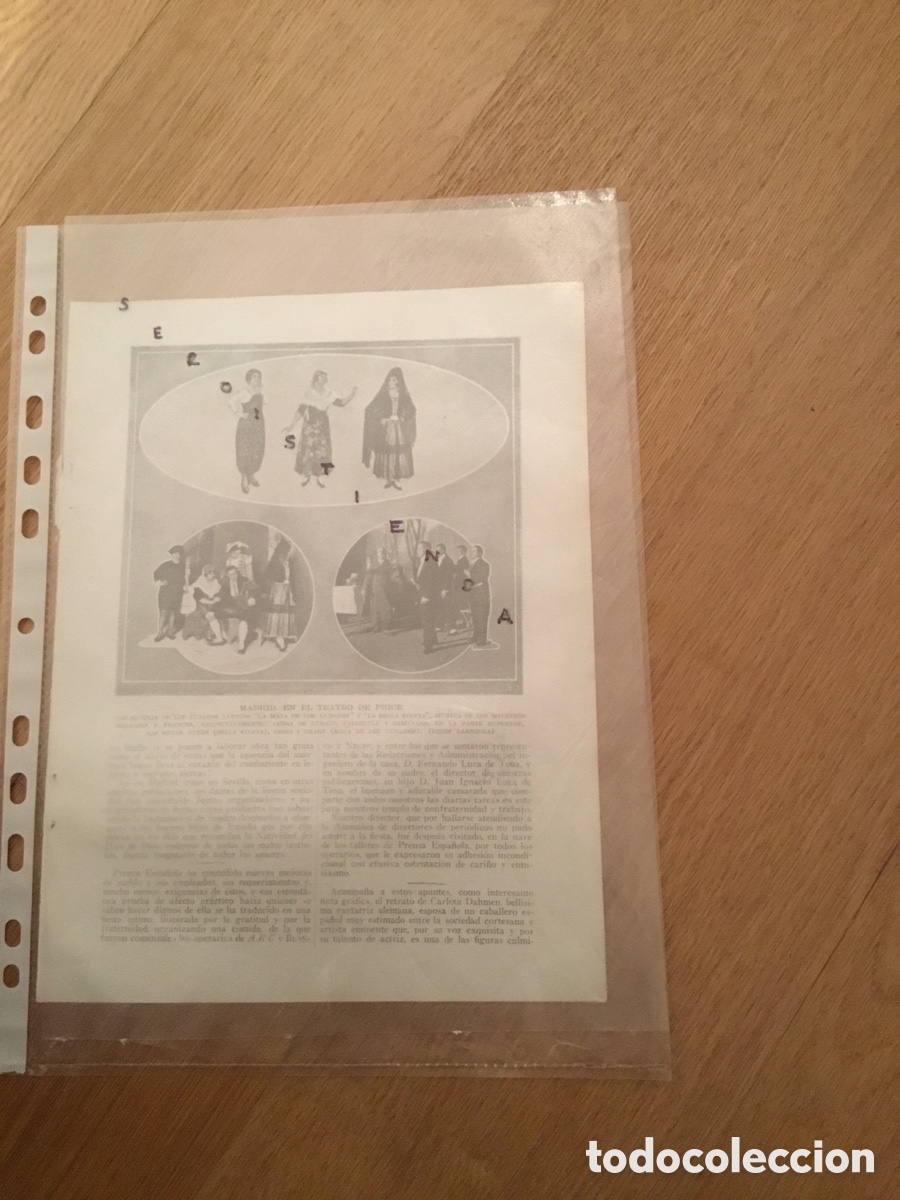 Collectionnisme de Revues et Journaux: - TEATRO - Madrid en el Teatro Price. La maja de los lunares y La bella Silvia, Obradors y Franc&eacute;s 1